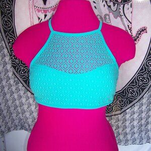 NOBO Teal Swim High Neck Swim Top Sz M (7-9)